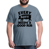 Every Butt Needs a Good Rub BBQ Men's Premium T-Shirt - steel blue