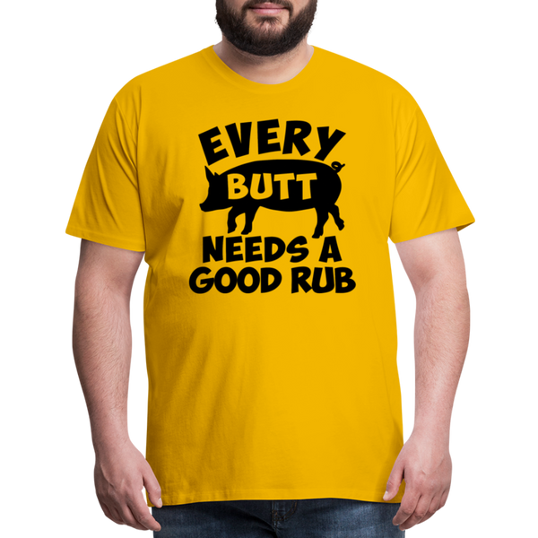 Every Butt Needs a Good Rub BBQ Men's Premium T-Shirt - sun yellow