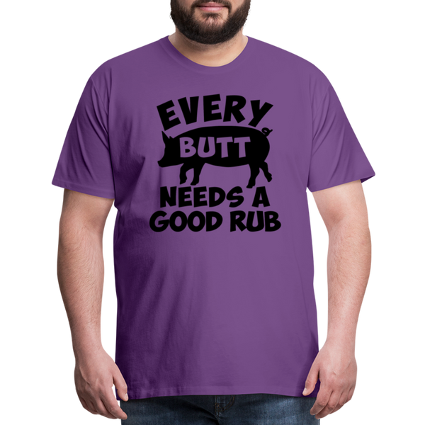 Every Butt Needs a Good Rub BBQ Men's Premium T-Shirt - purple