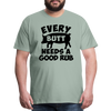 Every Butt Needs a Good Rub BBQ Men's Premium T-Shirt - steel green