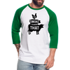 I'd Smoke That Funny BBQ Unisex Baseball T-Shirt - white/kelly green