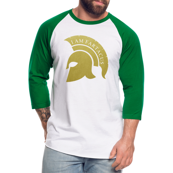 I Am Fartacus Unisex Baseball T-Shirt - white/kelly green