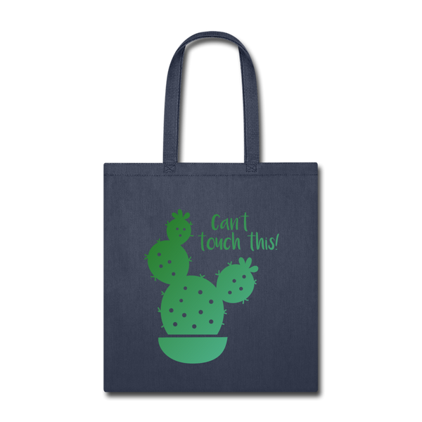 Can't Touch This! Cactus Pun Tote Bag - navy
