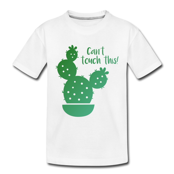 Can't Touch This! Cactus Pun Kids' Premium T-Shirt - white