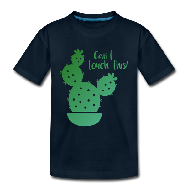 Can't Touch This! Cactus Pun Kids' Premium T-Shirt - deep navy