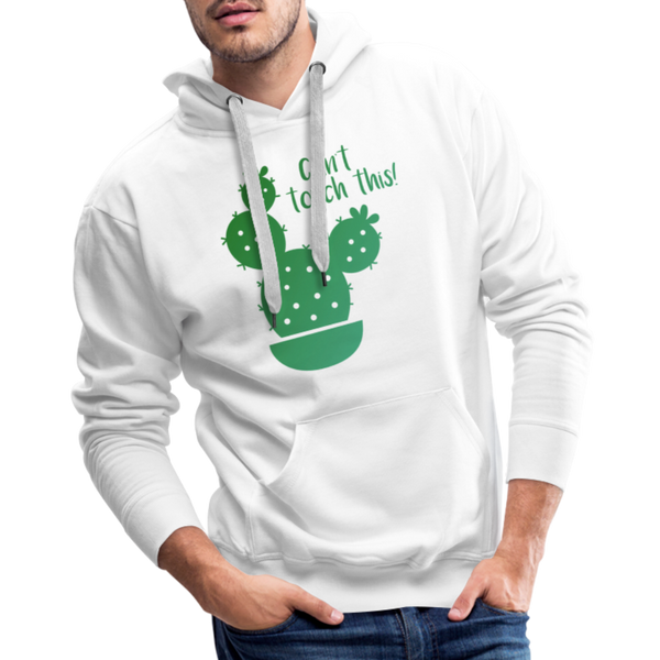 Can't Touch This! Cactus Pun Men’s Premium Hoodie - white