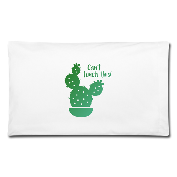 Can't Touch This! Cactus Pun Pillowcase 32'' x 20'' - white