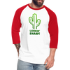 Lookin' Sharp! Cactus Pun Baseball T-Shirt - white/red