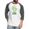Lookin' Sharp! Cactus Pun Baseball T-Shirt - white/charcoal
