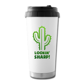 Lookin' Sharp! Cactus Pun Travel Mug