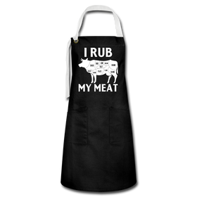 I Rub My Meat BBQ Cow Artisan Apron