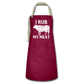 I Rub My Meat BBQ Cow Artisan Apron