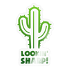 Lookin' Sharp! Cactus Pun Sticker - transparent glossy