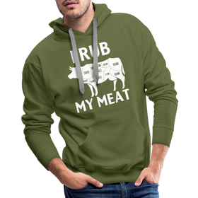 I Rub My Meat BBQ Cow Men’s Premium Hoodie