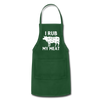 I Rub My Meat BBQ Cow Adjustable Apron - forest green