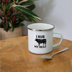 I Rub My Meat BBQ Cow Camper Mug