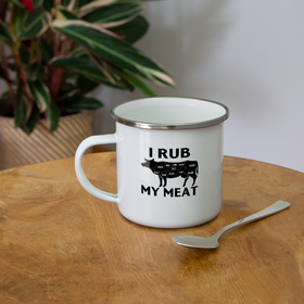 I Rub My Meat BBQ Cow Camper Mug