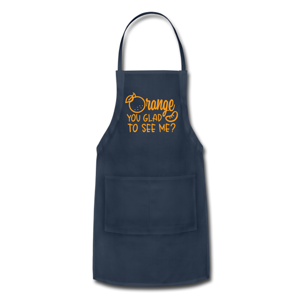 Orange You Glad to See Me? Adjustable Apron - navy