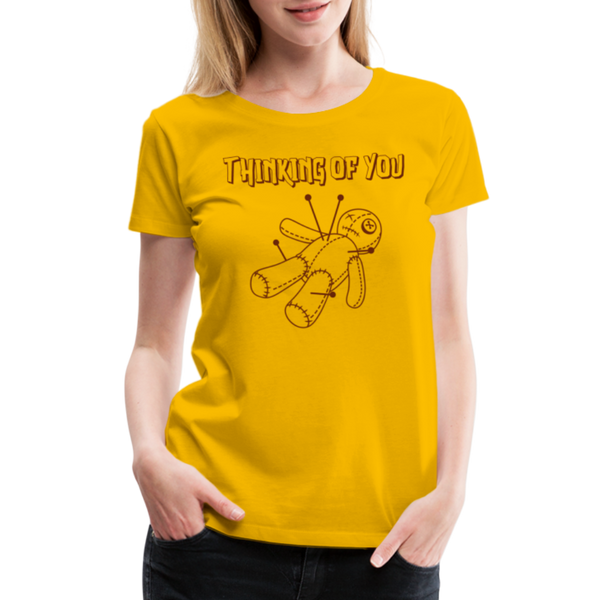Thinking of You Voodoo Doll Women’s Premium T-Shirt - sun yellow