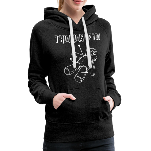Thinking of You Voodoo Doll Women’s Premium Hoodie - charcoal grey