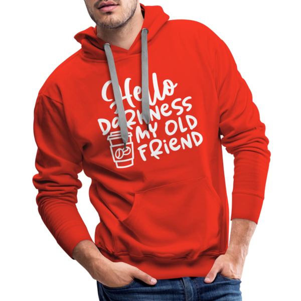 Hello Darkness Funny Coffee Men’s Premium Hoodie - red