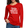 Hello Darkness Funny Coffee Women's Premium Long Sleeve T-Shirt - red