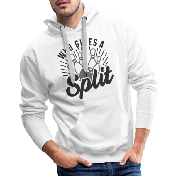 Who Gives a Split Bowling Pun Men’s Premium Hoodie - white