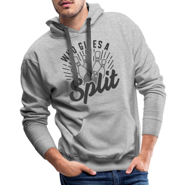 Who Gives a Split Bowling Pun Men’s Premium Hoodie - heather grey