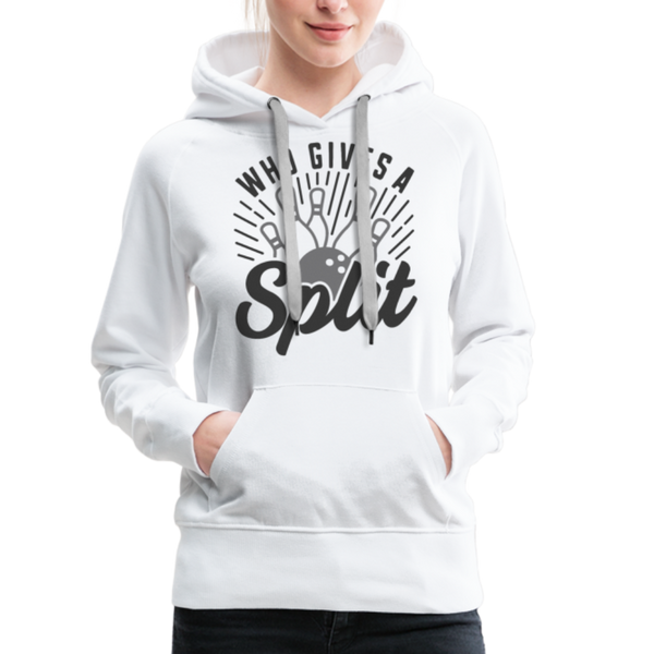 Who Gives a Split Bowling Pun Women’s Premium Hoodie - white