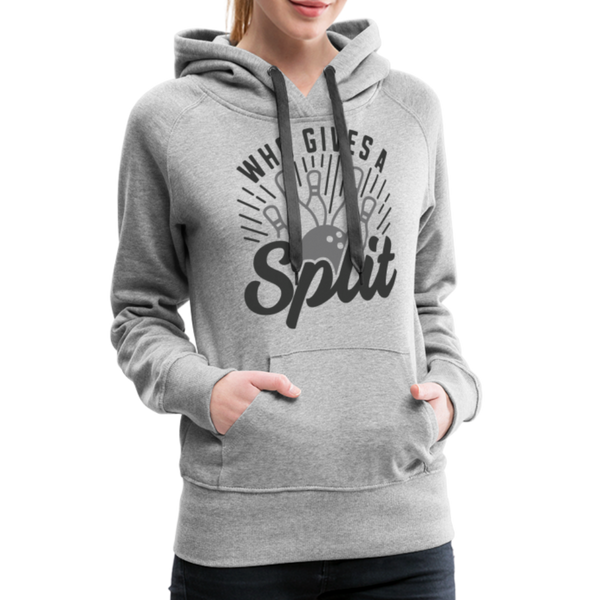 Who Gives a Split Bowling Pun Women’s Premium Hoodie - heather grey