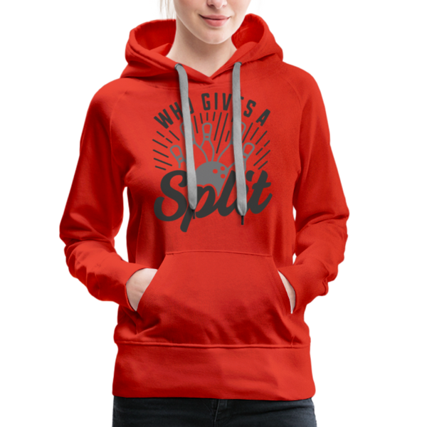 Who Gives a Split Bowling Pun Women’s Premium Hoodie - red