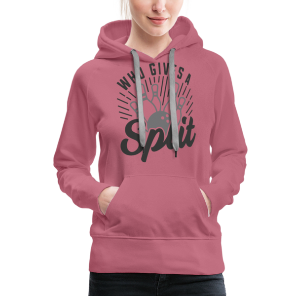 Who Gives a Split Bowling Pun Women’s Premium Hoodie - mauve