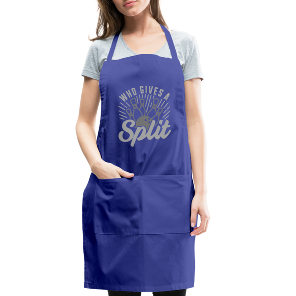 Who Gives a Split Bowling Pun Adjustable Apron - royal blue