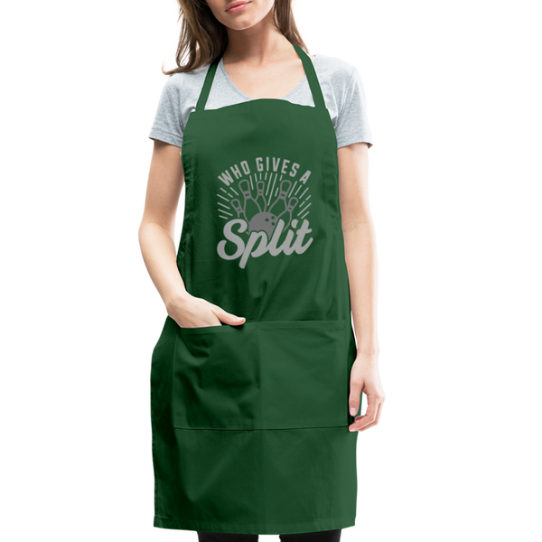 Who Gives a Split Bowling Pun Adjustable Apron - forest green