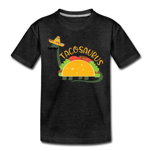 Funny Dinosaur TacoSaurus Kids' Premium T-Shirt - charcoal grey