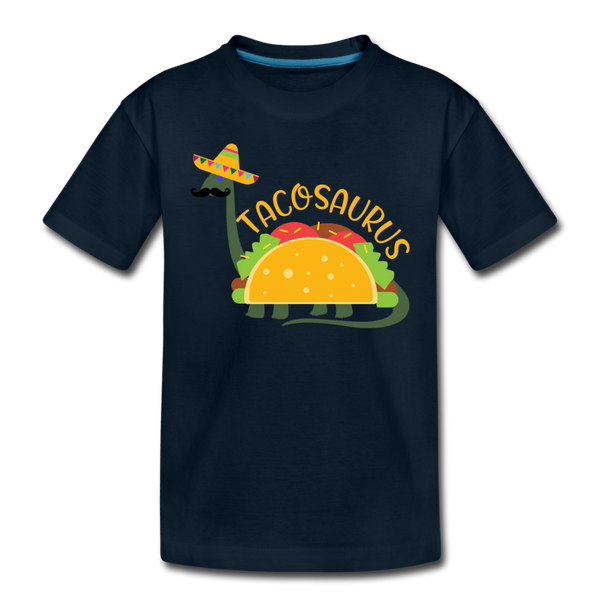 Funny Dinosaur TacoSaurus Kids' Premium T-Shirt - deep navy