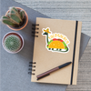 Funny Dinosaur TacoSaurus Sticker - white matte