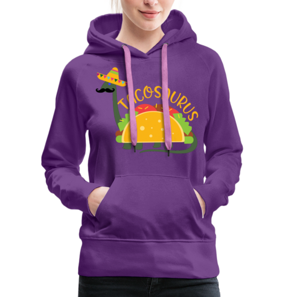 Funny Dinosaur TacoSaurus Women’s Premium Hoodie - purple