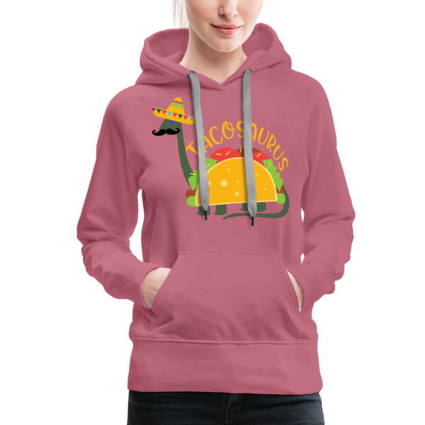 Funny Dinosaur TacoSaurus Women’s Premium Hoodie - mauve