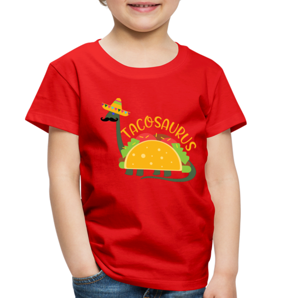 Funny Dinosaur TacoSaurus Toddler Premium T-Shirt - red