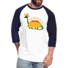 Funny Dinosaur TacoSaurus Baseball T-Shirt - white/navy