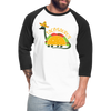 Funny Dinosaur TacoSaurus Baseball T-Shirt - white/black