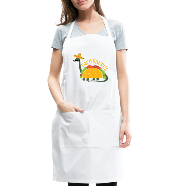 Funny Dinosaur TacoSaurus Adjustable Apron - white