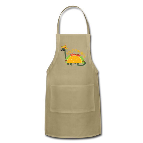 Funny Dinosaur TacoSaurus Adjustable Apron - khaki