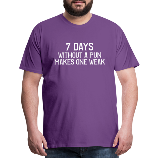 7 Days Without a Pun Makes One Weak Men's Premium T-Shirt - purple