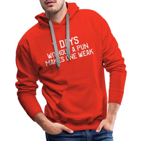 7 Days Without a Pun Makes One Weak Men’s Premium Hoodie - red