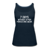 7 Days Without a Pun Makes One Weak Women’s Premium Tank Top - deep navy