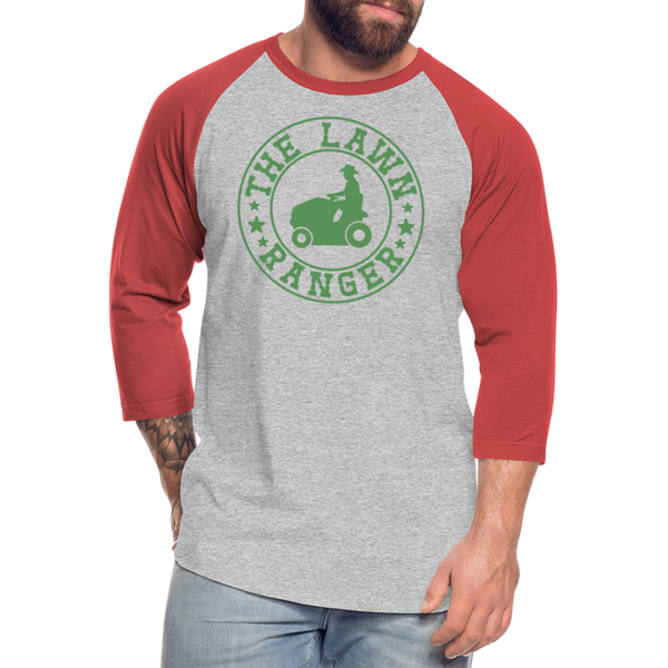 The Lawn Ranger Baseball T-Shirt - heather gray/red
