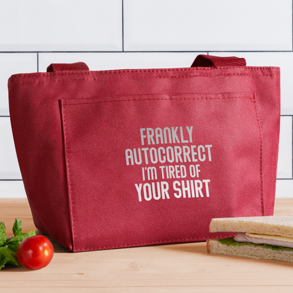 Funny Autocorrect Lunch Bag - red