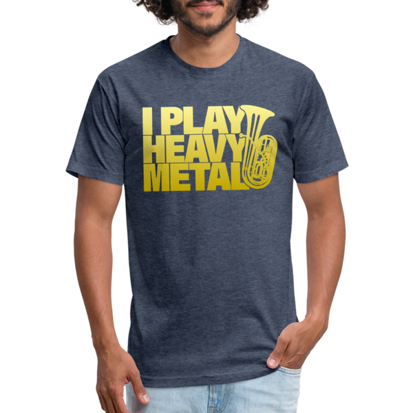 I Play Heavy Metal Tuba T-Shirt by Next Level - heather navy